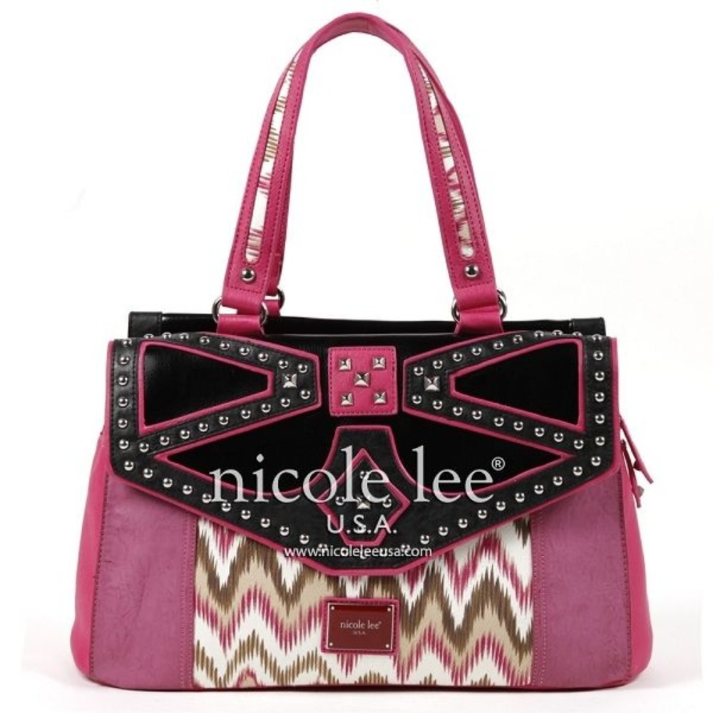 Nicole Lee Calantha Handbag Studded Pink Bad